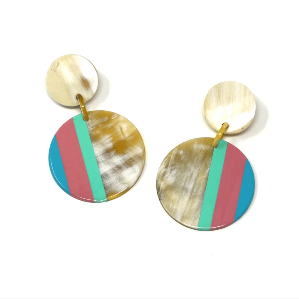 Double Circle Colorful Earrings from Sunshine Tienda